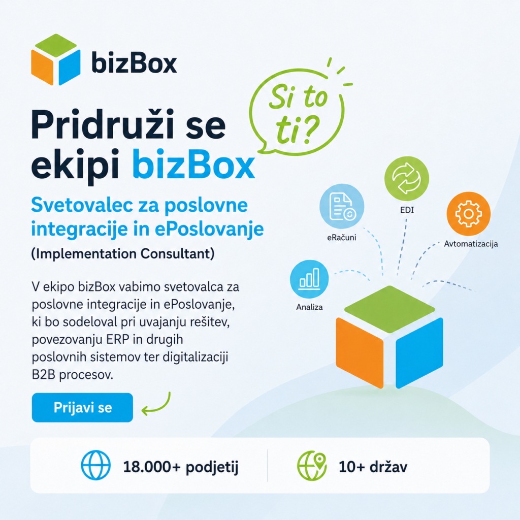 Hiring: Business Integration and eBusiness Consultant (Implementation Consultant) 3 Svetovalec za integracije